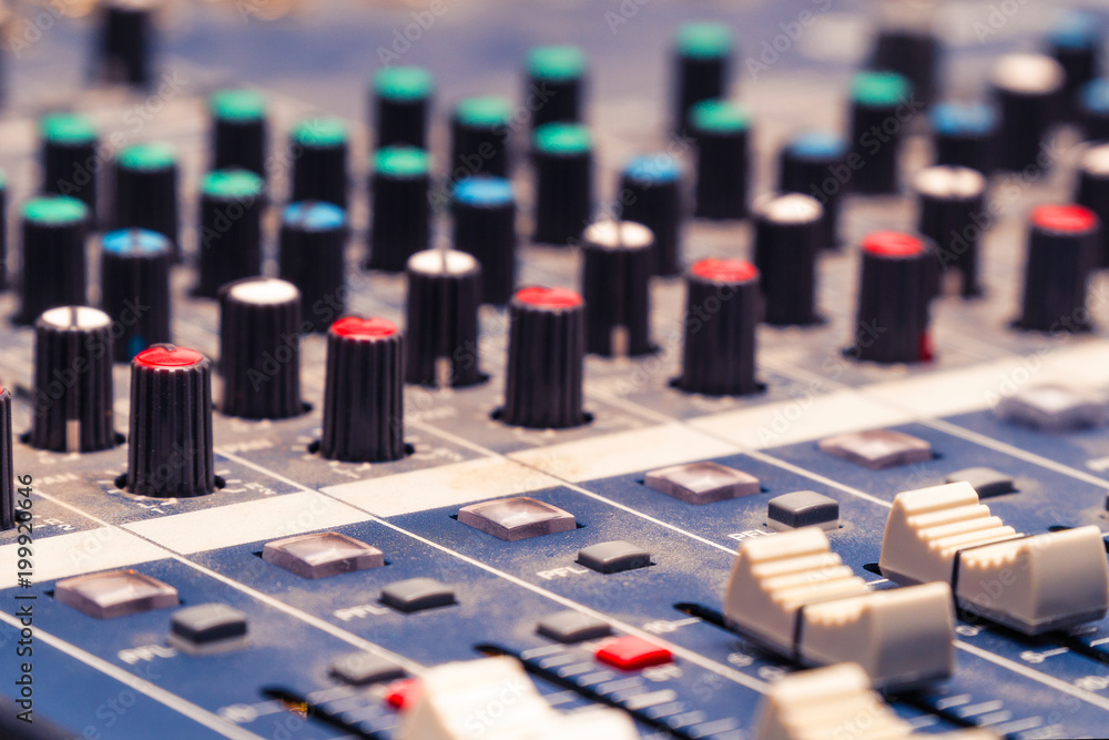 Obraz premium Mixing console in the Studio