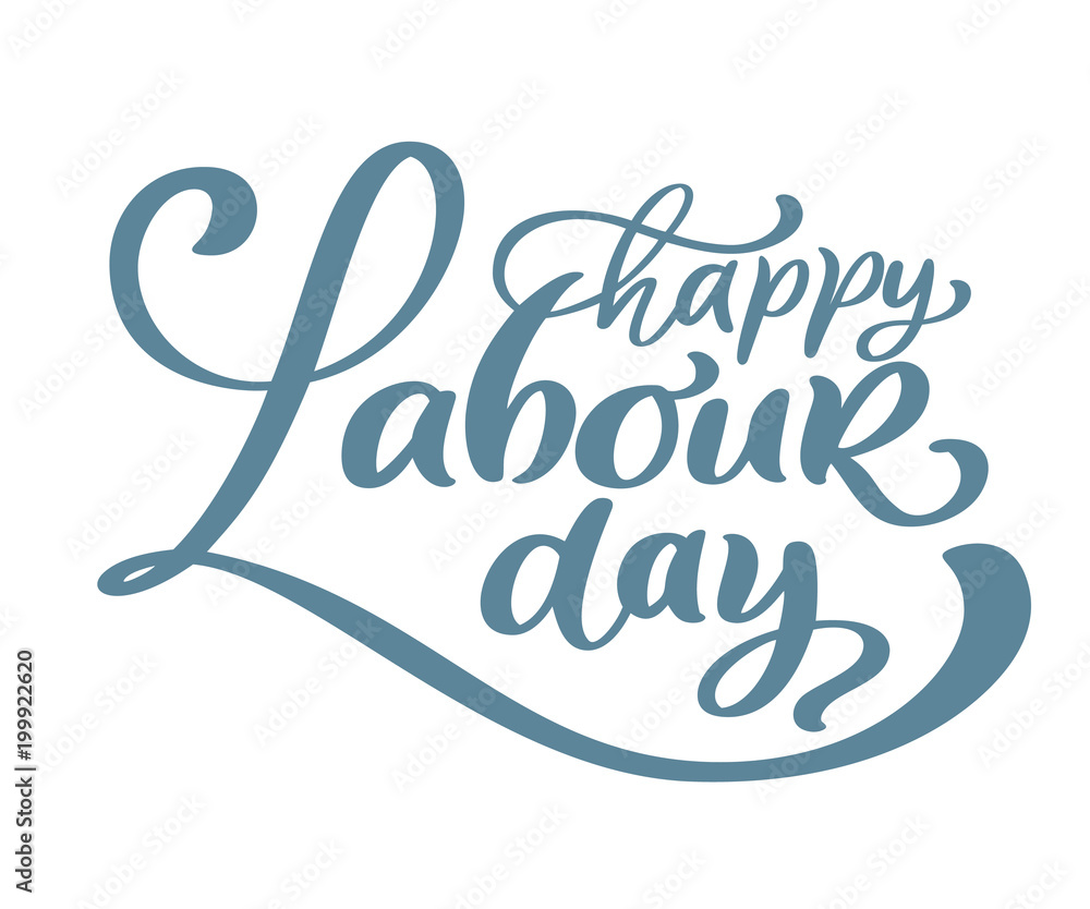 Happy 1st may lettering vector background. Labour Day logo concept with wrenches. International Workers day illustration for greeting card, poster design, Isolated on white background