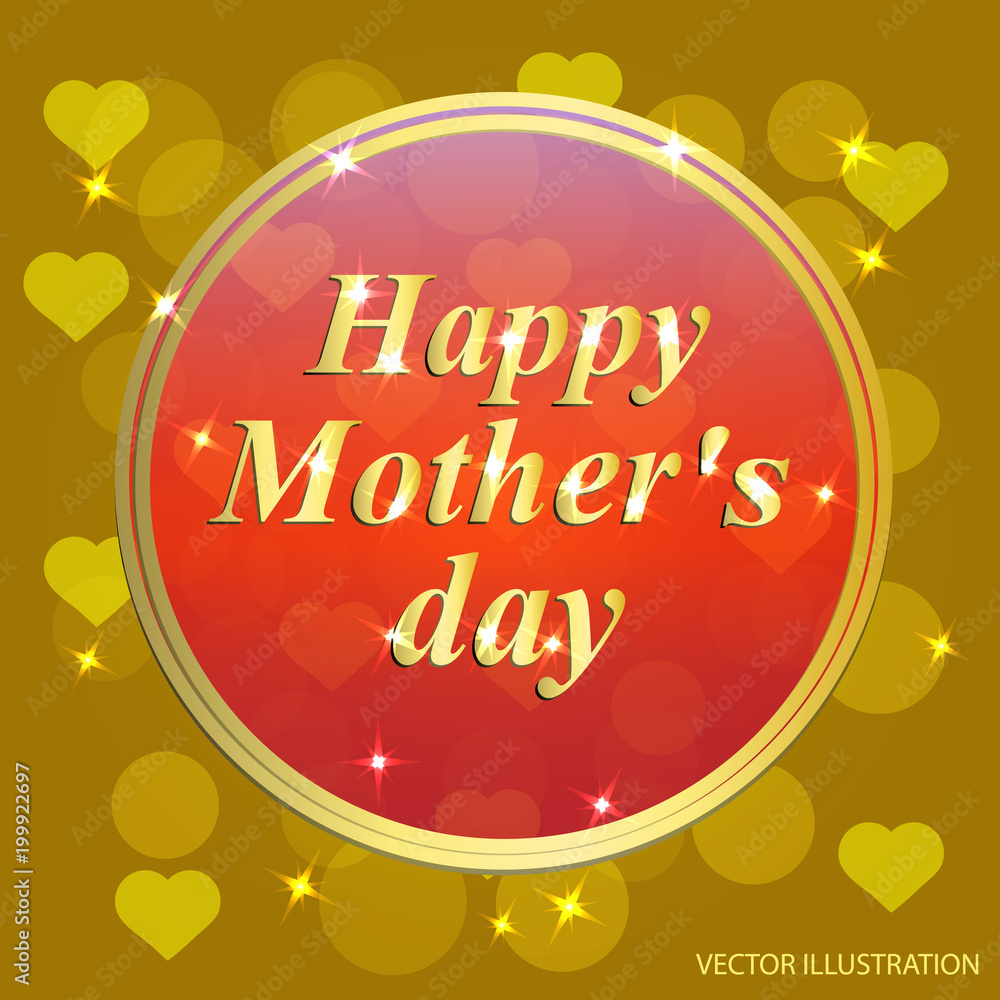 Happy Mothers's day greeting card. Brightly Colorful illustration. Typography design for greeting cards and poster with red hearts and confetti. Template for Mother's day celebration. Happy Mothers's day greeting card. Brightly Colorful illustration. Typography design for greeting cards and poster with red hearts and confetti. Template for Mother's day celebration.
