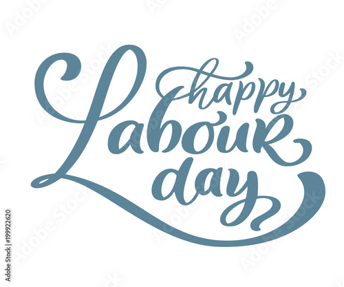 Happy 1st may lettering vector background. Labour Day logo concept with wrenches. International Workers day illustration for greeting card, poster design, Isolated on white background