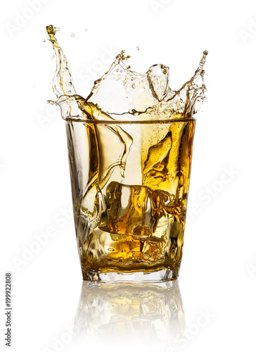 Splash in glass of whiskey