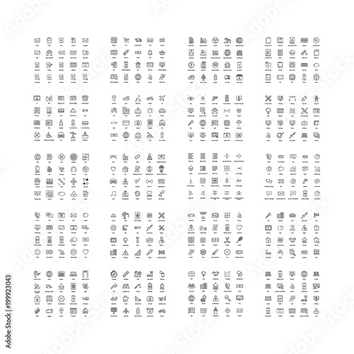 Bundle of 400 line icons