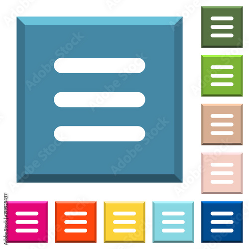 Menu white icons on edged square buttons