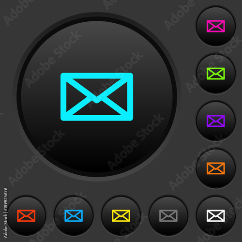 Message dark push buttons with color icons