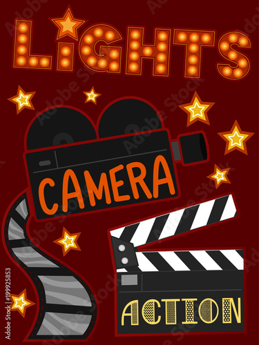 Lights Camera Action Illustration