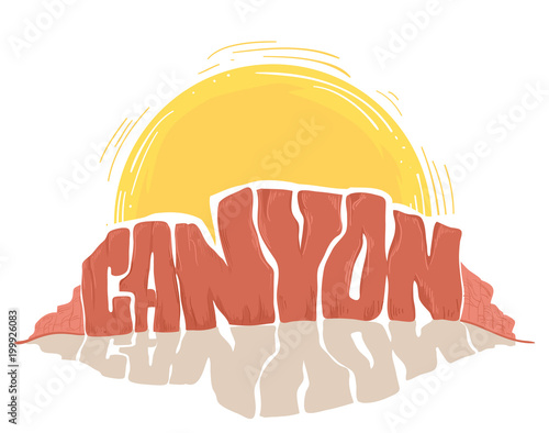 Valokuvatapetti Canyon Lettering Illustration