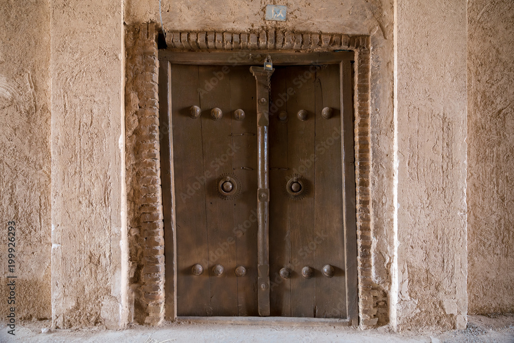 Naklejka premium A Door in Boshrouyeh, Khorasan, Iran