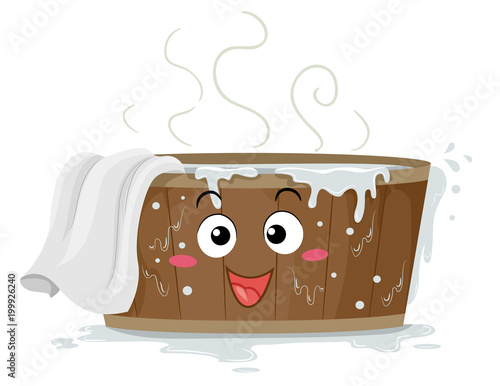 Mascot Hot Spring Illustration