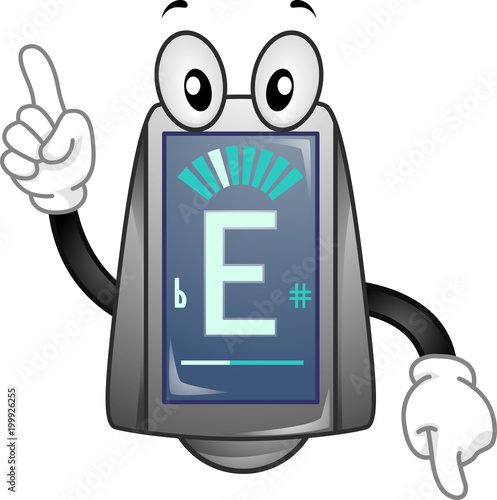 Mascot Guitar Tuner Illustration