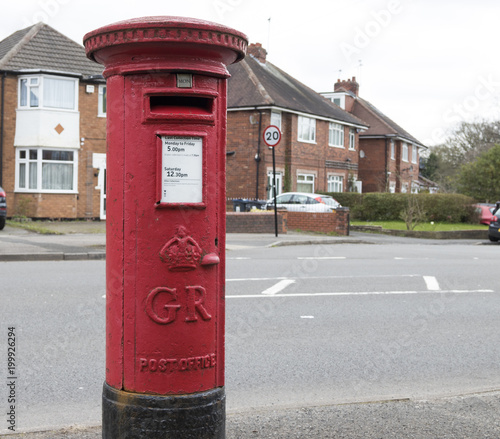 Traditional British red georgian postbox