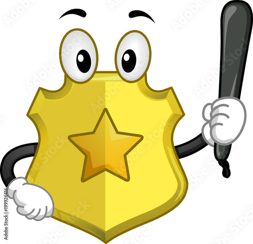 Mascot Police Officer Badge...