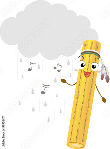 Mascot Rain Maker Instrument Illustration