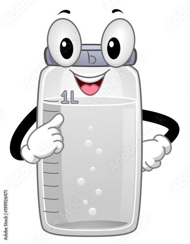 Mascot Bottle Measurement Liter Illustration