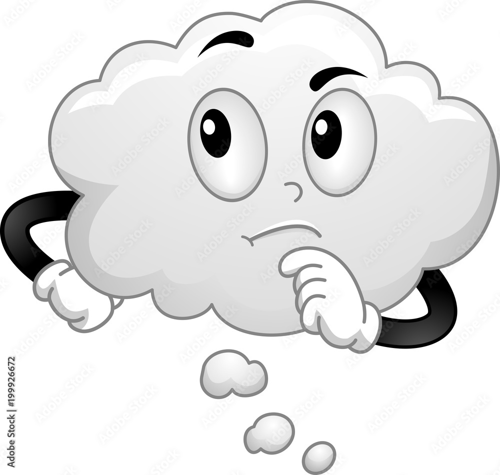 Mascot Thinking Cloud Illustration Mascot Thinking Cloud Illustration