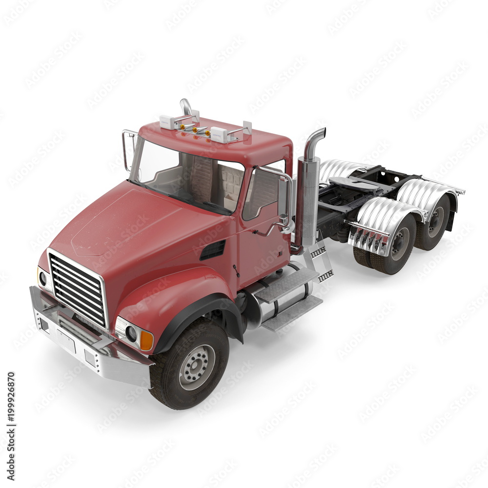 Single Truck isolated on white. 3D illustration