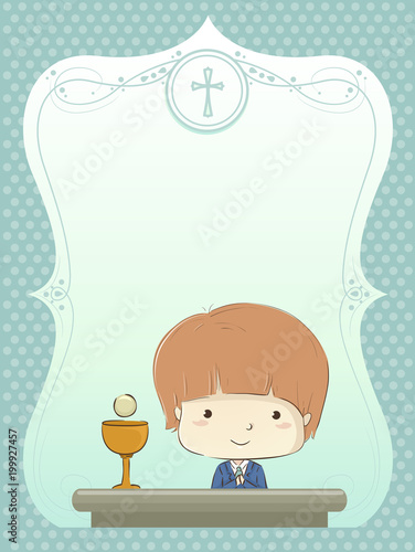 Kid Boy First Communion Inv...