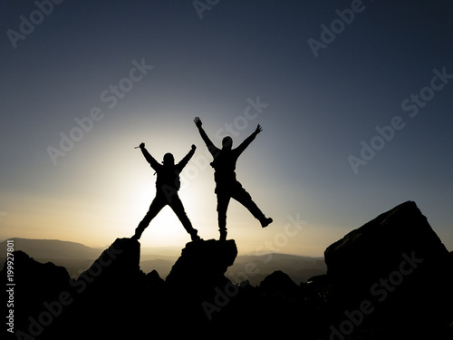success and happiness of reaching the summit