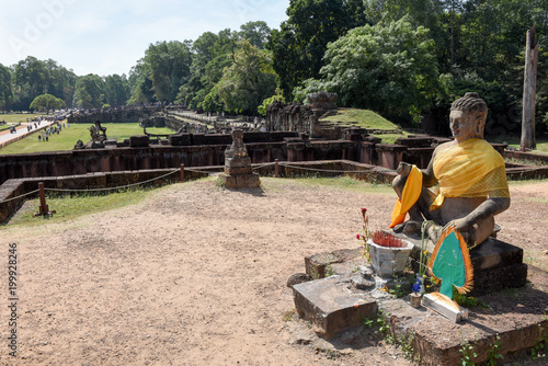 Terrace of the elephants at Angkor Thom on Siemreap, Cambodia