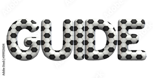 Guide word made from a football soccer ball texture. 3D Rendering