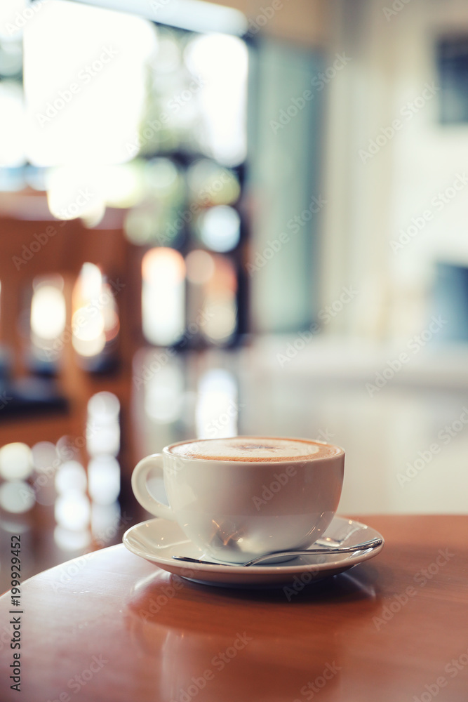 cappuccino or Latte art coffee made from milk on the wood table in coffee shop cappuccino or Latte art coffee made from milk on the wood table in coffee shop