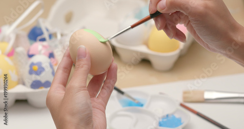 Drawing on egg for Easter holiday