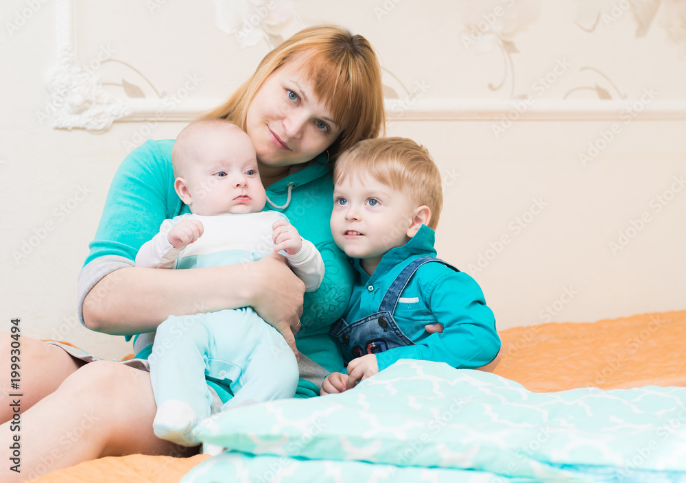 Mother and two sons Mother and two sons