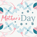Mother s day greeting card with flowers background, hand drawn card, elegant vector, poster, banner, happy familly moments