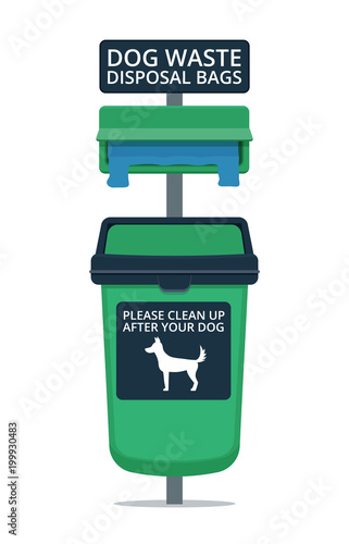 Dog waste bin and disposal bags