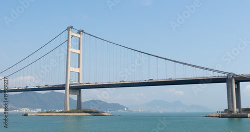 Fototapeta Naklejka Na Ścianę i Meble -  Tsing ma bridge in Hong Kong city