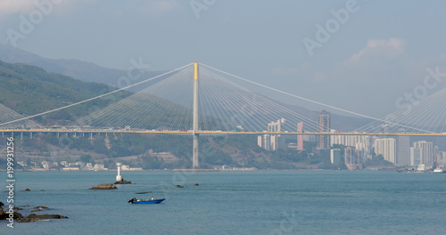 Photography Ma wan, Hong Kong, 02 April 2018:-Ting kau bridge in Hong Kong