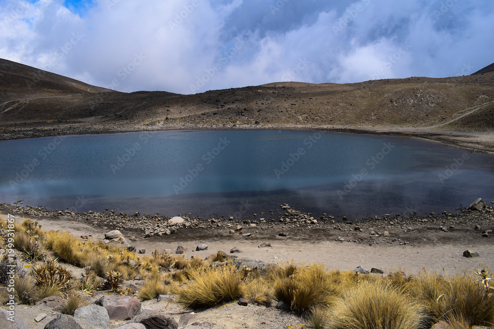 Erloschener Vulkan Nevado de Toluca, Xinantécatl, Mexico, See, Kratersee Erloschener Vulkan Nevado de Toluca, Xinantécatl, Mexico, See, Kratersee