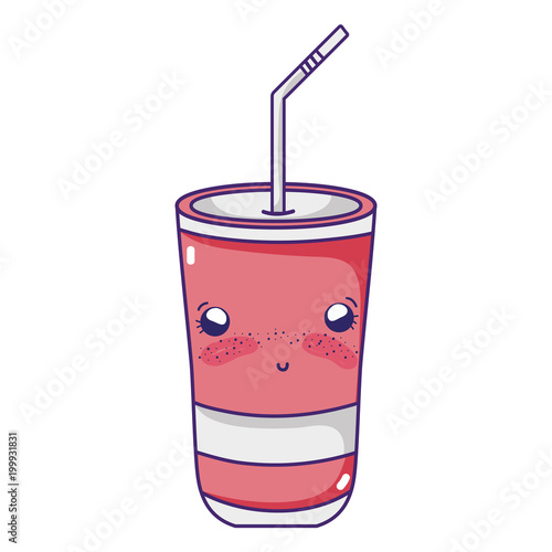 kawaii shy soda in plastic cup