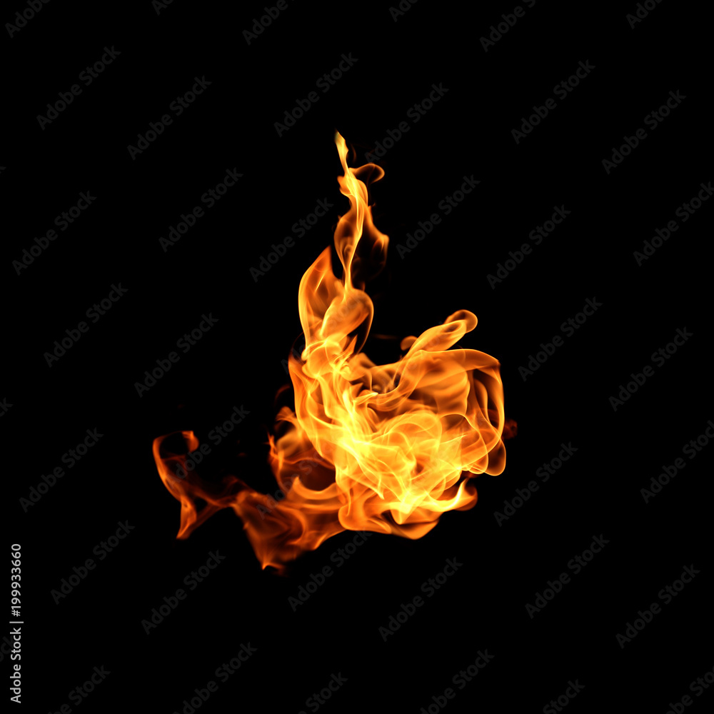 Fire flames on a black background Fire flames on a black background