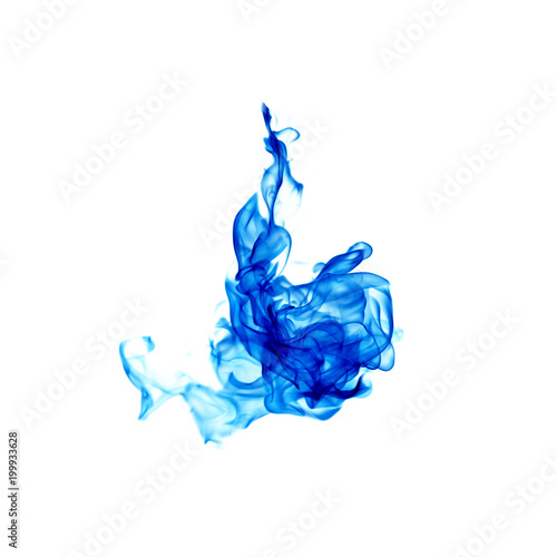 Blue flames isolated on white background