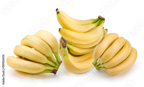 Pile of bananas on a white background