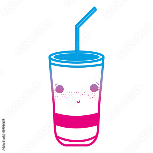 degraded line kawaii shy soda in plastic cup