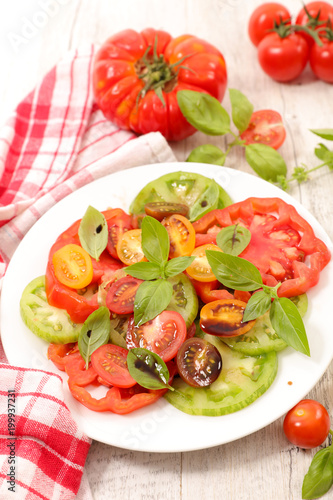 tomato salad and basil