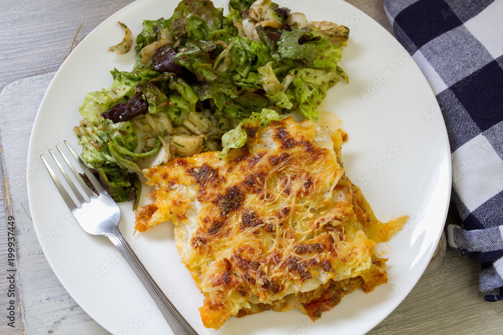lasagnes et salade lasagnes et salade