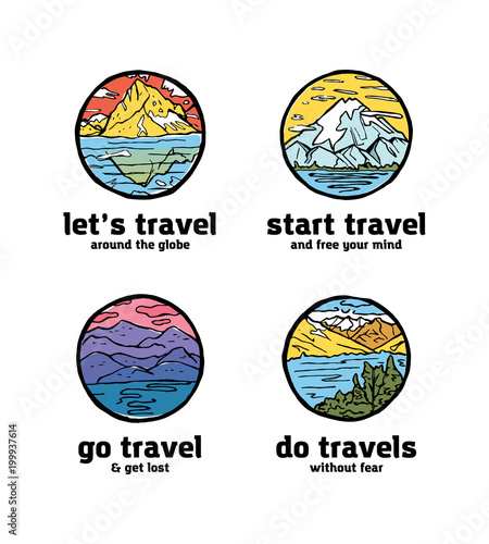 Traveling logo set