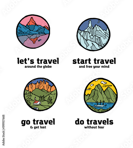 Traveling logo set