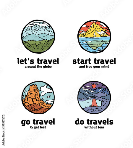 Traveling logo set