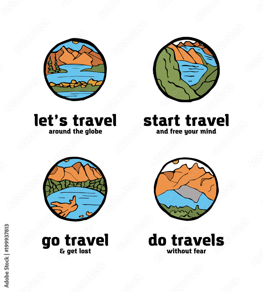 Traveling logo set