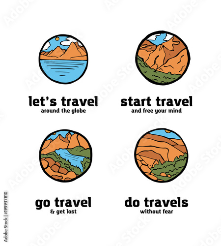 Traveling logo set