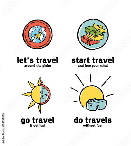 Traveling logo set