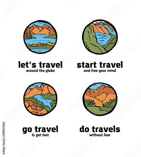 Traveling logo set