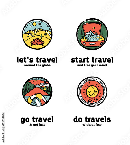 Traveling logo set
