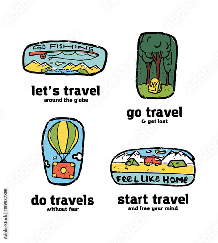 Traveling logo set