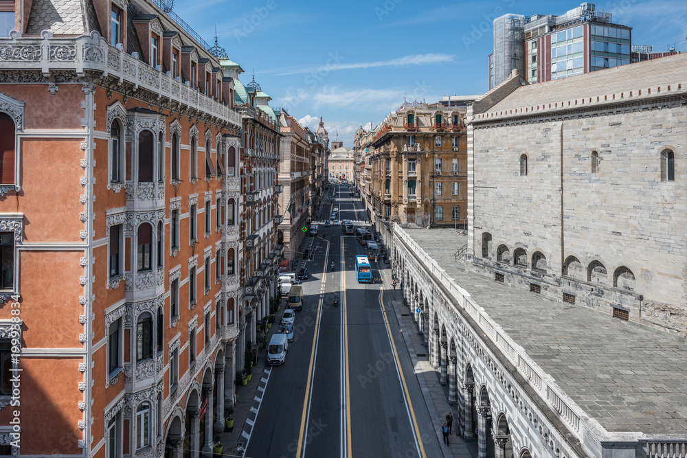 Architecture and sights of the Italian city of Genoa