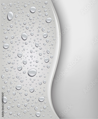 water drops on grey background