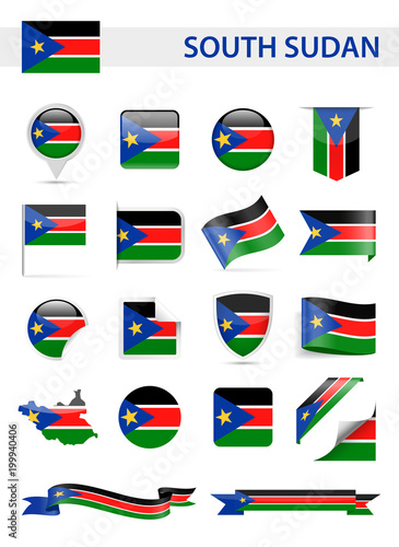 Free Download South Sudan Flag Vector Set - GFXLoad